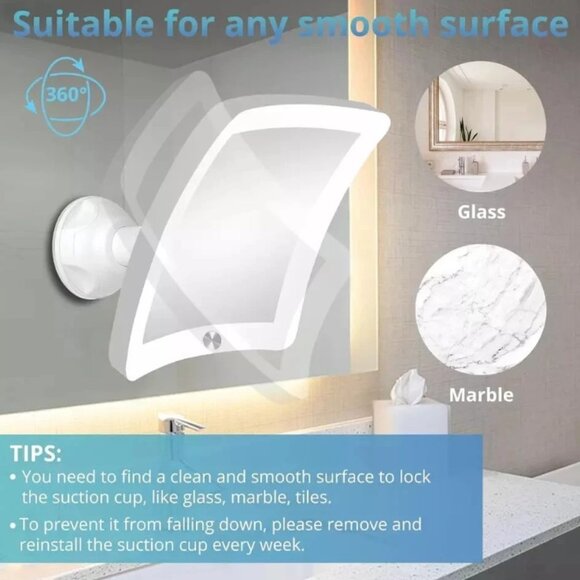 Fabuday 20X Magnified LED Lighted Makeup Mirror, 7 Inch, 360 rotation *New* - Picture 2 of 6